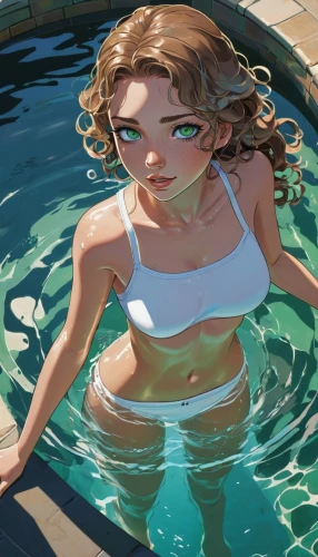 female swimmer,water nymph,swimmer,asahina,swim ring,surface tension,pool water,wet girl,swimming,swimmable,swimming pool,chlorinated,buoyant,jasinski,in water,swim,nereid,under the water,piscine,flotation,Illustration,Japanese style,Japanese Style 07