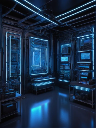 computer room,the server room,blue room,spaceship interior,supercomputer,cinema 4d,3d background,cyberscene,fractal environment,supercomputers,ufo interior,fractal design,sulaco,data center,tron,holodeck,replicators,cyberia,cyberspace,cyberview,Illustration,Black and White,Black and White 19