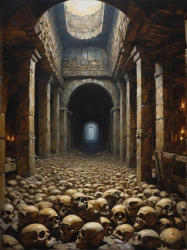 catacombs,catacomb,ossuaries,ossuary,crypt,hall of the fallen,hypogeum,necropolis,burial chamber,sepulchres,crypts,mithraeum,undermountain,antechamber,serapeum,sepulchre,tepidarium,prospal,sepulcher,tombs