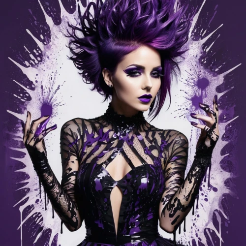 cynara,electrocutionist,purple,deathrock,violetta,dark purple,gothic woman,sombra,abaddon,la violetta,ultraviolet,electra,voodoo woman,purple wallpaper,goth woman,violet,mesmero,gothic style,purple background,villainess,Illustration,Vector,Vector 21