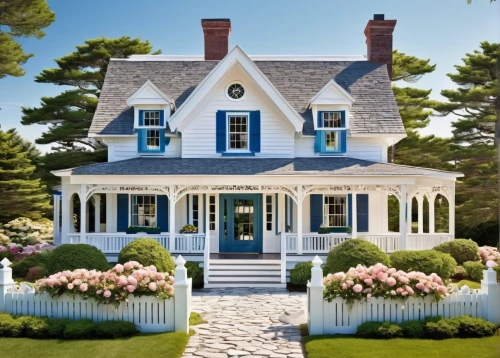 new england style house,white picket fence,nantucket,summer cottage,beautiful home,country cottage,houses clipart,dreamhouse,country house,victorian house,two story house,home landscape,danish house,cottage,clapboards,house shape,exterior decoration,cape cod,little house,weatherboard,Unique,Paper Cuts,Paper Cuts 03