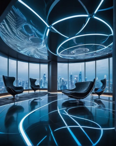 spaceship interior,ufo interior,sky apartment,penthouses,futuristic architecture,blue room,sky space concept,infinity swimming pool,futuristic art museum,futuristic landscape,glass wall,skyloft,great room,skybar,tron,luxury bathroom,poolroom,electroluminescent,modern decor,chongqing,Illustration,Black and White,Black and White 07