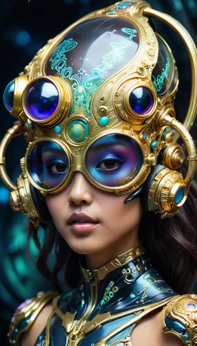 masquerade,lumidee,venetian mask,bayonetta,golden mask,fantasy portrait,fantasy woman,blue enchantress,gold mask,fantasy art,akasha,3d fantasy,majevica,promethea,steampunk,oriental princess,asian vision,amidala,mascarade,sirena,Conceptual Art,Sci-Fi,Sci-Fi 13