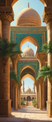 theed,naboo,agrabah,archways,dorne,ancient city,ctesiphon,arcaded,medinah,karnak,egyptian temple,karakas,petra,persian architecture,kashan,the cairo,king abdullah i mosque,arabic background,quasr al-kharana,islamic architectural,Conceptual Art,Oil color,Oil Color 12