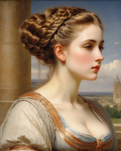 perugini,portrait of a girl,dossi,emile vernon,bougereau,hypatia,young woman,ariadne,romantic portrait,delaroche,winterhalter,portrait of a woman,principessa,godward,girl with bread-and-butter,girl in a historic way,lucretia,titian,young girl,greuze,Art,Classical Oil Painting,Classical Oil Painting 13