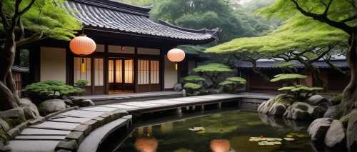 wuyuan,ryokan,japanese garden,hyang garden,koi pond,sanshui,japan garden,zen garden,haiyuan,teahouse,qingcheng,japanese-style room,kyoto,dojo,asian architecture,japanese zen garden,suzhou,ritsurin garden,yonghai,qibao,Illustration,American Style,American Style 09