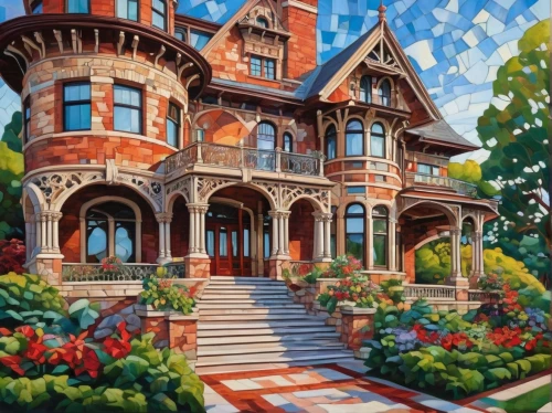 victorian house,victorian,brownstones,old victorian,house painting,two story house,brownstone,victoriana,victorian style,houses clipart,victorians,home landscape,beautiful home,woodburn,villa,dreamhouse,fairy tale castle,henry g marquand house,pei,country house,Art,Artistic Painting,Artistic Painting 45