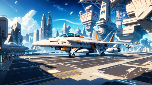 helicarrier,homeworld,starbase,spaceport,futuristic landscape,battlezone,spaceports,wildstar,flightdeck,starfighter,cybercity,homeworlds,extrasolar,gradius,skyways,cosmodrome,skyreach,rorqual,battlecruiser,coruscant,Anime,Anime,Traditional