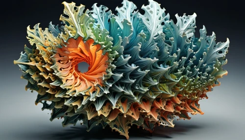 mandelbulb,fractals art,pineapple flower,conifer cone,desert flower,ananas,celestial chrysanthemum,protea,generative,pinecone,spiny sea shell,pine cone ornament,fractalius,plastic flower,agave,geode,blue chrysanthemum,fabric flower,xerophytic,pineapple basket,Illustration,Realistic Fantasy,Realistic Fantasy 25