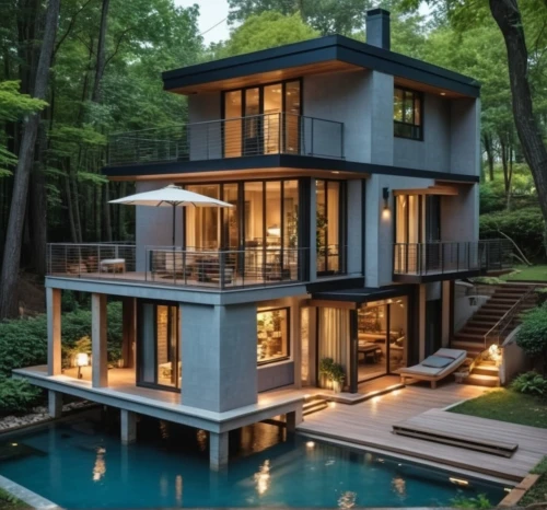 modern house,pool house,dreamhouse,modern architecture,beautiful home,luxury property,forest house,house by the water,summer house,cube house,cubic house,modern style,beach house,private house,prefab,luxury home,inverted cottage,house in the forest,beachhouse,luxury real estate