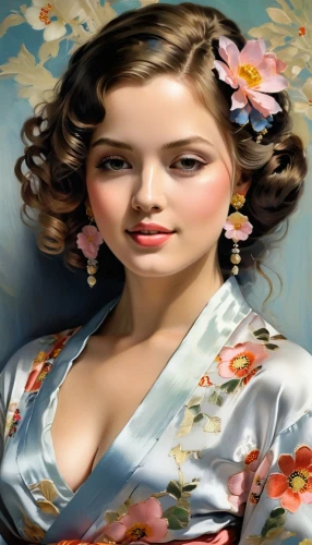 tretchikoff,vintage woman,cheongsam,gene tierney,retro 1950's clip art,geisha girl,retro pin up girl,portrait background,geisha,vintage girl,retro woman,flamenca,retro women,vintage women,collingsworth,vintage female portrait,karchner,japanese woman,viveros,oriental painting,Art,Classical Oil Painting,Classical Oil Painting 20