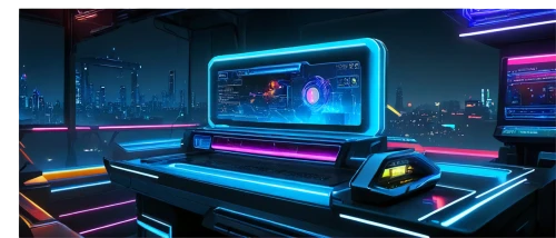 cybertown,cyberscene,cybercity,synth,cyberia,cyberview,jukebox,cyberscope,cyberport,tron,cyberworld,cyberspace,spaceland,computer room,jukeboxes,neon arrows,battlezone,spaceship interior,polybius,neon light,Art,Artistic Painting,Artistic Painting 50