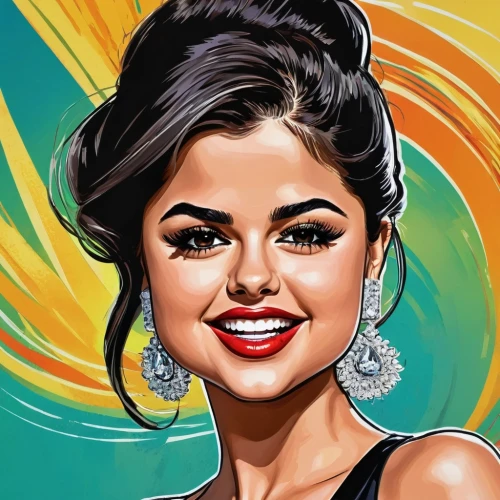 selly,sel,selena,selenate,vector illustration,sels,vector art,edit icon,pop art style,wpap,vector image,caricatures,fashion vector,vector graphic,digital artwork,butera,digital art,photo painting,portrait background,caricatured