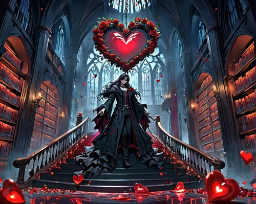 valentine background,valentines day background,book wallpaper,vanitas,valentierra,queen of hearts,heart background,the heart of,hall of the fallen,gothicus,castlevania,magica,haunted cathedral,gothic,ravenloft,coeur,bibliophile,librarian,heart with crown,lacrimosa,Anime,Anime,General