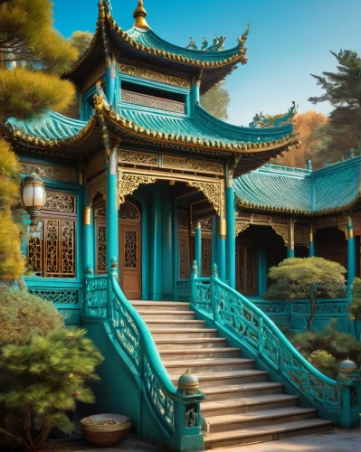 asian architecture,world digital painting,tianxia,dojo,teahouse,water palace,sanshui,chuseok,jinchuan,qibao,yangmei,digital painting,dalixia,the golden pavilion,fengshui,roof landscape,tianyu,mengzi,zui,summer palace,Art,Artistic Painting,Artistic Painting 04