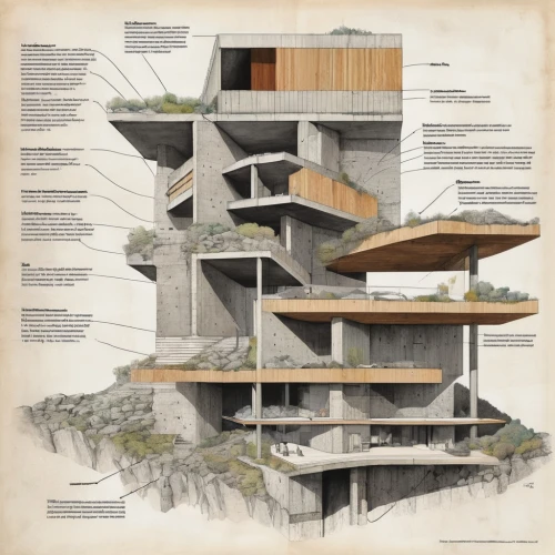 fallingwater,habitat 67,cantilevers,cantilevered,archigram,zumthor,architettura,seidler,habitaciones,corbu,archidaily,architectura,brutalism,multistory,kirrarchitecture,brutalist,associati,multistorey,lasdun,arquitectonica,Unique,Design,Infographics