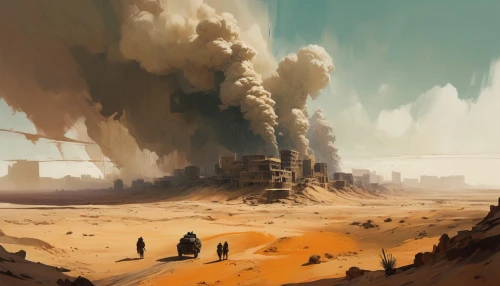 post-apocalyptic landscape,wastelands,sandstorms,cosmodrome,wasteland,sandstorm,dustbowl,desert landscape,industrial landscape,scorched earth,post apocalyptic,postapocalyptic,dust plant,desert desert landscape,primordia,tatooine,apocalyptic,harran,arrakis,ancient city