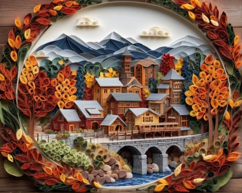 fall picture frame,round autumn frame,christmas gingerbread frame,seasonal autumn decoration,decorative plate,autumn decoration,christmas frame,oktoberfest background,wooden plate,autumn wreath,decorative frame,autumn decor,vintage ornament,glass painting,fall landscape,woodburning,christmas landscape,thanksgiving background,cuckoo clock,santa's village,Unique,Paper Cuts,Paper Cuts 09