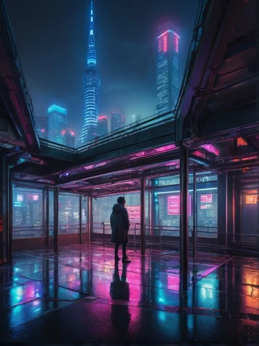 cyberpunk,shanghai,cityscape,bladerunner,cybercity,guangzhou,vapor,futuristic,urban,kowloon,lumpur,kaidan,atmospheres,dystopian,tokyo,futuristic landscape,tokyo city,cyberscene,shinjuku,metropolis,Conceptual Art,Daily,Daily 25