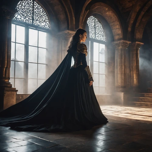 ball gown,noblewoman,gothic dress,cloak,dhampir,gothic woman,imperial coat,a floor-length dress,knightley,cersei,eveningwear,ballgown,stately,gothic portrait,margaery,aslaug,black coat,cloaks,regal,gothic style