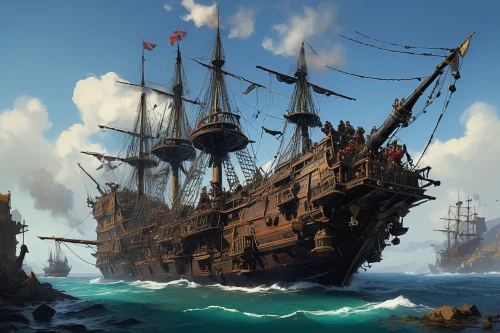 pirate ship,galleon,shipwreck,sea sailing ship,pirate treasure,caravel,merchantman,whaleship,sail ship,buccaneers,pirates,barquentine,old ship,gangplank,plundering,doubloons,the wreck of the ship,ship wreck,pirate,privateering