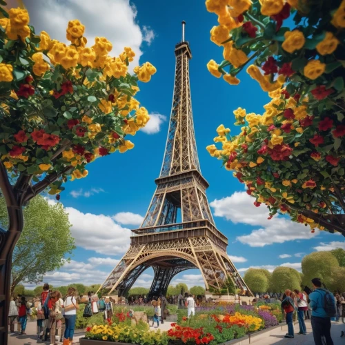 the eiffel tower,eiffel tower,eiffel tower french,eiffel,french digital background,paris,france,parigi,disneyland paris,splendor of flowers,francia,pariz,universal exhibition of paris,eifel,paris clip art,champ de mars,eiffel tower under construction,flower background,minar,flower clock,Illustration,Retro,Retro 25