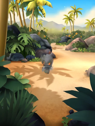 cartoon video game background,madagascan,rhino walking toward camera,tropical forest,tropical jungle,palm squirrel,madagascans,littlebigplanet,tapirs,gameplay,virtual landscape,3d background,sandplains,tropical island,tropics,jungle,tropical beach,rockhopper,palm forest,tropical bird climber