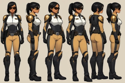 karai,turnarounds,character animation,soejima,vector girl,catsuits,wasp,johanna,jodhpurs,a uniform,xeelee,concept art,longhena,aphra,catsuit,proportions,police uniforms,anthro,sprint woman,mandira,Unique,Design,Character Design