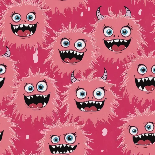 mimics,cupcake background,critters,krumm,burrowers,murgatroyd,papillomaviruses,crayon background,beholders,prickles,openbsd,pink background,gorgonians,grumblers,furbies,bumbles,swarms,furby,hellmouth,pink vector,Vector Pattern,Halloween,Halloween 15