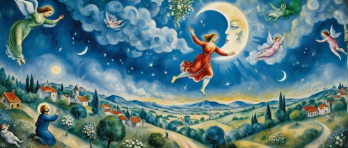 chagall,stettheimer,fairies aloft,allinson,fairy world,fairyland,khokhloma painting,flammarion,elves flight,children's background,motif,dream world,thumbelina,dream art,bhagavatam,fantasy picture,nasreddin,neverland,dreamland,imaginationland,Photography,General,Realistic