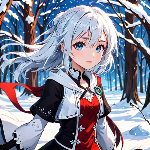 weiss,christmas snowy background,winter background,winterblueher,chaika,snowflake background,sakuya,snow cherry,tomoe,prinz,ranko,neige,snowy,white rose snow queen,winter dress,schwarzes,suit of the snow maiden,anastasia,chitose,in the snow,Anime,Anime,Traditional