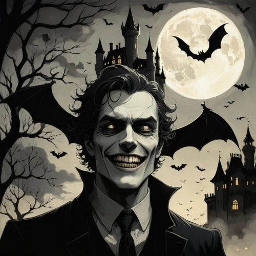 arkham,vampire,halloween illustration,drac,vampyre,halloween wallpaper,count dracula,vampiric,vampiro,halloween background,munsters,vampyres,halloween poster,dracula,joker,halloween vector character,vampyr,frightful,halloween night,halloween and horror,Illustration,Black and White,Black and White 02