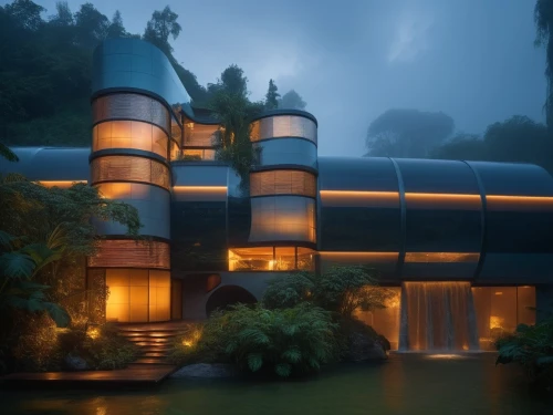 futuristic architecture,electrohome,earthship,dreamhouse,arcology,cubic house,modern architecture,tropical house,hydropower plant,modern house,aqua studio,futuristic landscape,forest house,geothermal energy,smart house,lair,asian architecture,dunes house,cube stilt houses,amanresorts,Photography,General,Natural