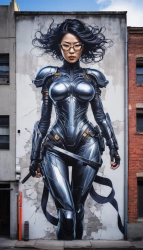 taraji,alita,brooklyn street art,catwoman,atrix,catsuit,graffiti,graffiti art,ororo,domino,muralist,roa,ciara,femforce,blackfire,afrofuturism,catsuits,azealia,wall paint,goddess of justice,Conceptual Art,Graffiti Art,Graffiti Art 10