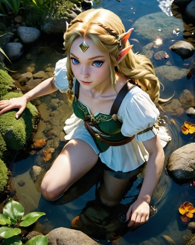 zelda,the blonde in the river,ophelia,hyrule,eilonwy,kupala,edea,perched on a log,water nymph,jessamine,saria,mermin,merlakia,loz,reynir,elona,lily pond,waterlily,sophitia,link,Photography,Documentary Photography,Documentary Photography 31