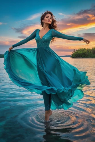 hula,riverdance,gracefulness,girl on the river,girl in a long dress,celtic woman,water nymph,sirena,fiordiligi,rusalka,eurythmy,walk on water,graceful,flamenca,micronesia,flamenco,the sea maid,poise,gracefully,floating on the river,Art,Classical Oil Painting,Classical Oil Painting 01