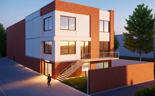 townhomes,modern house,3d rendering,townhome,two story house,lofts,duplexes,render,townhouse,revit,rowhouse,modern architecture,sketchup,new housing development,block balcony,contemporary,residential house,renders,cubic house,modern building,Photography,General,Realistic