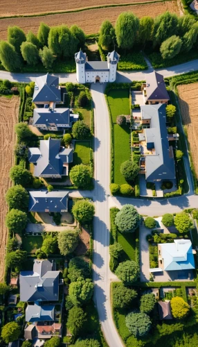 private estate,bruderhof,estates,country estate,terboven,suburban,fieldorf,bird's-eye view,suburbia,drone image,farmhouses,from above,vieweg,zilmer,aerial view,view from above,achterhoek,aerial shot,landzaat,hausfeld,Photography,General,Realistic