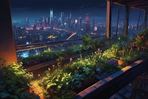 balcony garden,roof garden,roof terrace,rooftop,above the city,rooftops,greenhouse,cityscape,roof landscape,balcony,block balcony,balcony plants,roof top,paris balcony,windowsill,evening city,terrace,roofs,city view,terrasse