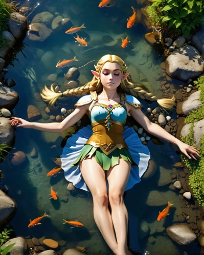 the blonde in the river,ophelia,kupala,eilonwy,janna,water nymph,zelda,underwater background,mermin,elona,thumbelina,edea,lilly pond,naiad,lotus art drawing,naiads,rusalka,world digital painting,fantasy picture,jaina,Photography,Documentary Photography,Documentary Photography 31