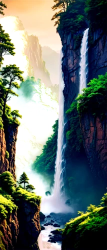 ash falls,waterfall,waterfalls,water falls,a small waterfall,cartoon video game background,green waterfall,water fall,falls,brown waterfall,cascada,skylands,landscape background,falls of the cliff,nature background,hinterlands,ilse falls,cliffsides,alfheim,ravine,Unique,Pixel,Pixel 04