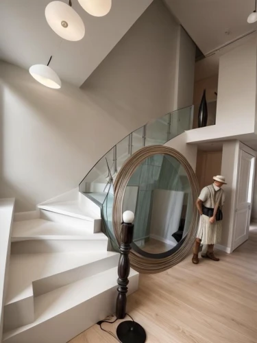 circular staircase,winding staircase,wooden stair railing,spiral stairs,spiral staircase,outside staircase,balustrades,staircase,stairwell,stair handrail,wooden stairs,staircases,hallway space,steel stairs,stair,interior modern design,balustraded,stairwells,foyer,escalera,Interior Design,Living room,Modern,Cuba Contemporary