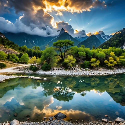 landscape mountains alps,beautiful landscape,mountain landscape,alpine landscape,japanese alps,nature landscape,lijiang,nature wallpaper,landscapes beautiful,background view nature,landscape nature,river landscape,natural scenery,maritime alps,mountainous landscape,nature background,landscape background,water reflection,paysage,pyrenees,Photography,General,Realistic