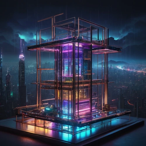 electric tower,the energy tower,skyscraper,the skyscraper,metropolis,cybercity,cyberpunk,electrohome,steel tower,pc tower,fantasy city,octavarium,hypermodern,sky apartment,sky space concept,futuristic,synth,cube background,cyberport,cybertown,Conceptual Art,Oil color,Oil Color 17