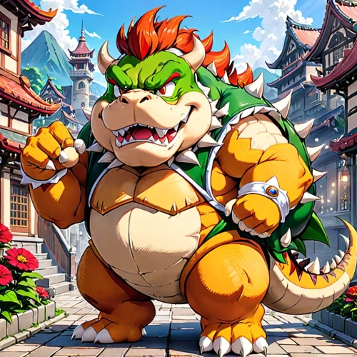 bowser,blanka,koopa,dragon of earth,riki,shenlong,qinglong,hogadon,mangunkusumo,warwick,dragados,ragon,shuzhen,gamagori,fangxiao,rakshasa,noko,ryu,kaabu,magan,Anime,Anime,Traditional