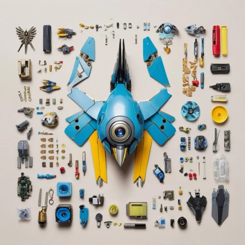 thunderjet,sky hawk claw,targetmaster,flystrike,toy photos,ordronaux,warplane,aeronautic,gradius,blue parrot,model kit,blue-winged wasteland insect,jetfighter,blue buzzard,blue and gold macaw,fighter plane,ramjet,metalhawk,falcon,space ship model,Unique,Design,Knolling