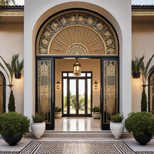 beverly hills hotel,entryway,entryways,entranceways,rosecliff,sursock,entranceway,amanresorts,beverly hills,entrances,house entrance,front door,archways,art deco,luxury property,doorways,gated,garden door,bendemeer estates,gold stucco frame,Photography,General,Realistic