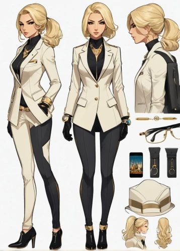 fashion vector,kolin,spy visual,business woman,businesswoman,tailcoat,stylization,turnarounds,revamps,cynthia,rosalina,jacket,blonsky,rosalyn,blazer,millia,tailcoats,business girl,janna,concept art,Unique,Design,Character Design