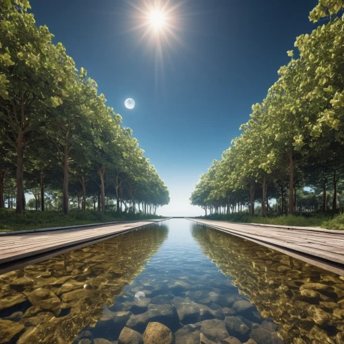 reflecting pool,reflection in water,water mirror,reflections in water,water reflection,reflection of the surface of the water,mirror water,waterbodies,green trees with water,waterscape,waterbody,tree lined avenue,tree-lined avenue,reflectional,grand canal,tuileries garden,the netherlands,water scape,parallel worlds,landscape background,Photography,General,Realistic