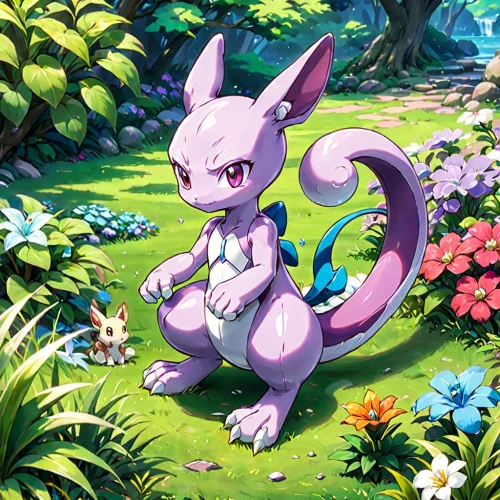 ludot,springtime background,spring background,aereon,mewtwo,dragonair,forest dragon,bulu,triaenops,pangool,venditte,hydrelia,rapota,darigan,silverglade,flower background,raposa,audino,lumi,cottondale,Anime,Anime,Traditional